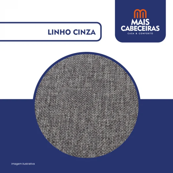 Cama Box Ba King 1,93  - TC:  Linho Cinza 1,93x2,03x0,39