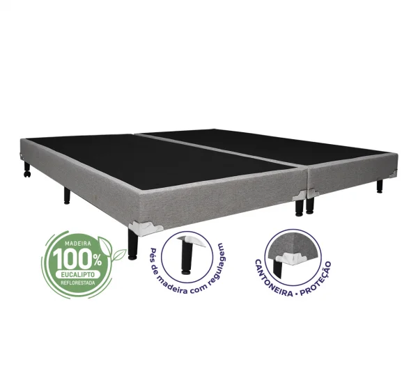 Cama Box Queen 1,58  - TC: Linho Champanhe 1,58x1,98x0,16 Medida Epecial