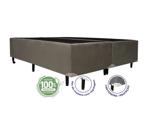 Cama Box King 1,93 - TC: Suede Imbuia Amassado 1,93X2,03X0,40 MEDIDA EPECIAL