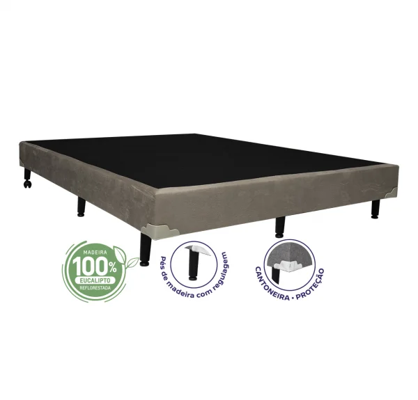 Cama Box Casal 1,38  - TC: Suede Imbuia Amassado 1,38x1,88x0,16 Medida Especial