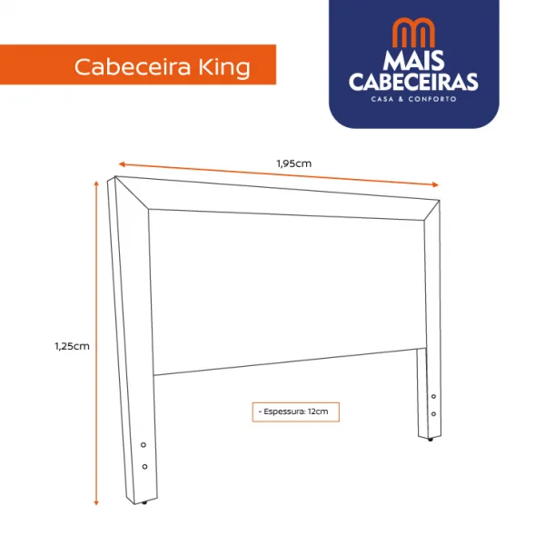 Cabeceira King 1,95x1,25 Marbella - TC:  Linho Cinza