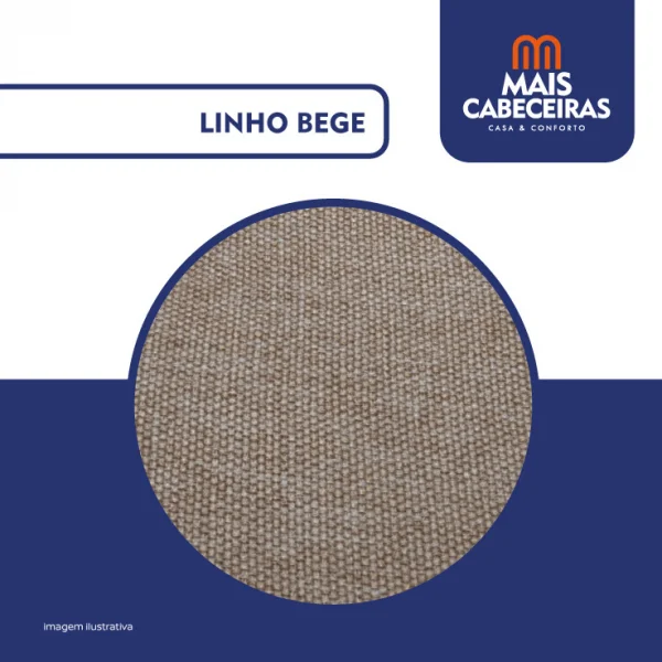 Cabeceira Solteiro 0,90x1,25 Captone Paris - TC: Linho Bege