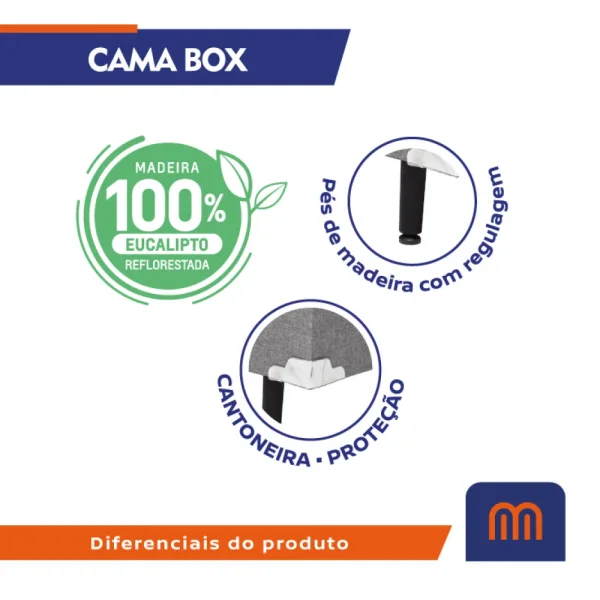 COMBO COLCHO QUEEN BALANCE + CAMA BOX TECIDO SUEDE IMBUIA