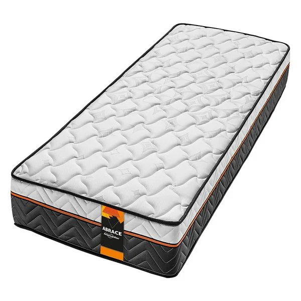 COMBO COLCHO SOLTEIRO ABRACE TRIPOWER 0,88X 1,88X 0,26 + CAMA BOX TECIDO SUEDE IMBUIA