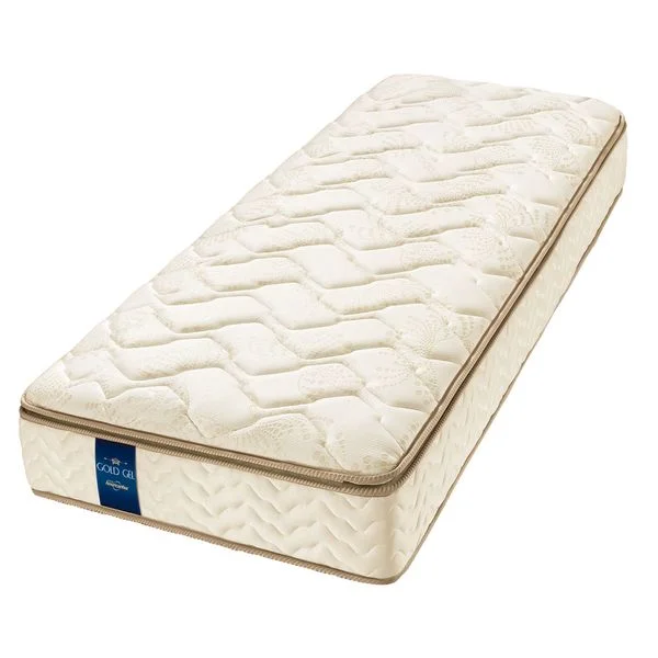 COMBO COLCHO SOLTEIRO GOLD GEL 0,88X 1,88X 0,27 + CAMA BOX TECIDO SUEDE IMBUIA