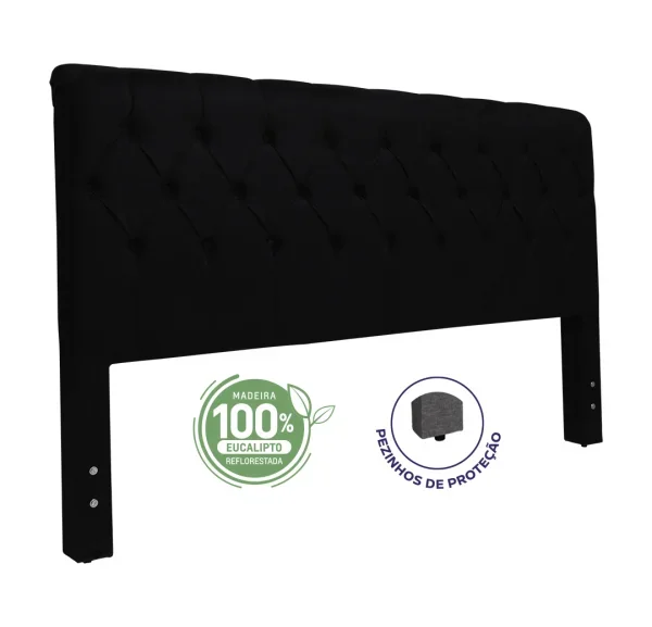 COLCHO AMX ONE CASAL + CAMA BOX + CABECEIRA SUEDE PRETO AMASSADO 1,38X 1,88X 0,30