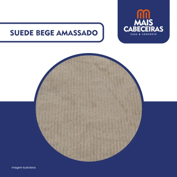 COLCHO AMX ONE CASAL + CAMA BOX + CABECEIRA SUEDE BEGE AMASSADO 1,38X 1,88X 0,30