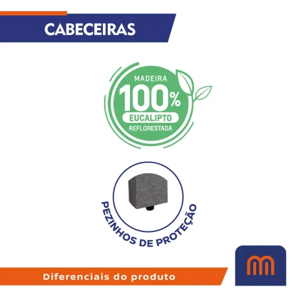 Cabeceira King 1,95x1,25 Sevilha - TC: Suede Imbuia