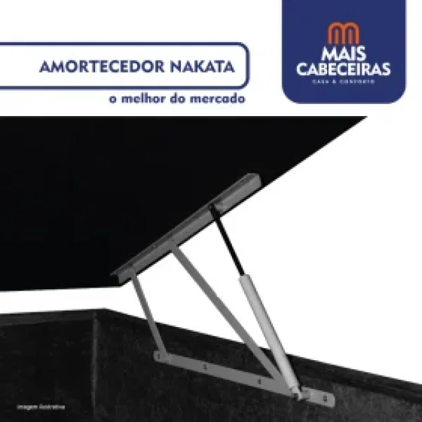 Cama Box Ba Casal 1,38  - TC: Corino Preto 1,38x1,88x0,39