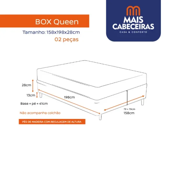 COLCHO AMX ONE QUEEN + CAMA BOX + CABECEIRA SUEDE PRETO AMASSADO 1,58X1,98X0,28