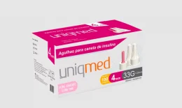 Agulha Para Caneta Insulina 4mmx33g C/100 Unidade Extra Fina - Uniqmed