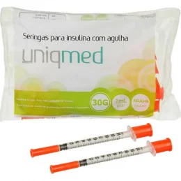 Seringa Insulina 1ml C/Agulha 8mm - Uniqmed
