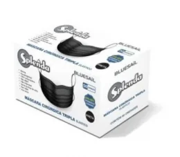 Mascara Tripla Com Elastico  Preta Com 50 Unidades - Bluesail