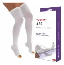 Meia CompressO Aes Agh 7/8 18mmhg  Xg Branco P Aberto EstRil - Venosan