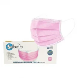 Mascara Tripla Protecao Com Elastico Rosa Com 50 Un - Bluesail