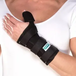 Tala Para Punho E Polegar Lona Preta Esquerdo P - Chantal