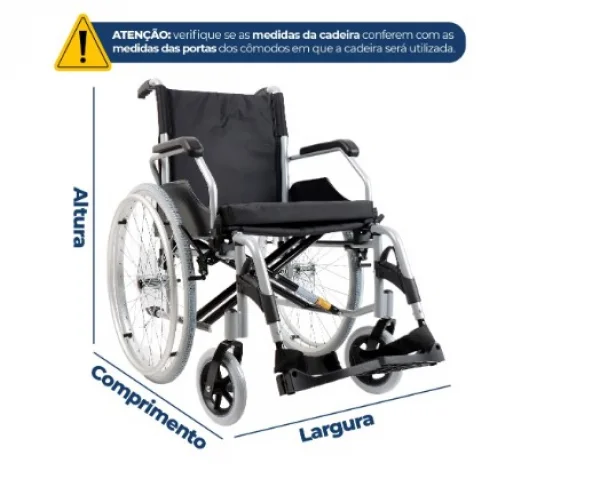 Cadeira Roda D600 T46 120kg Dellamed