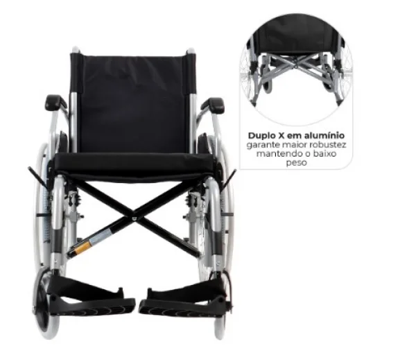 Cadeira Roda D600 T46 120kg Dellamed