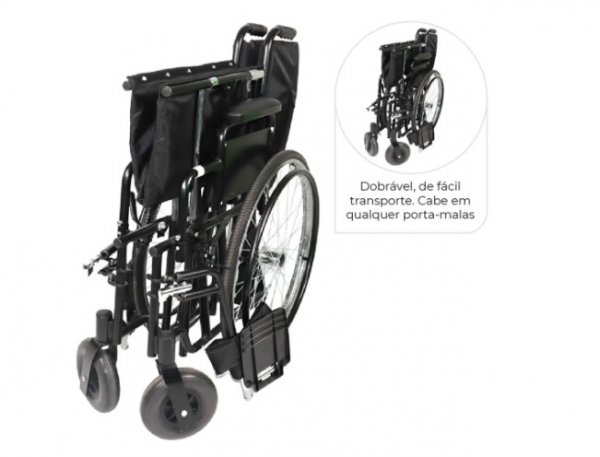 Cadeira Roda D500 Larg 60cm Max 180kg - Dellamed