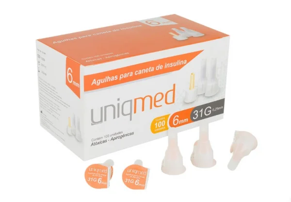 Agulha Para Caneta Insulina 6mmx31gc/100 Unidade - Uniqmed