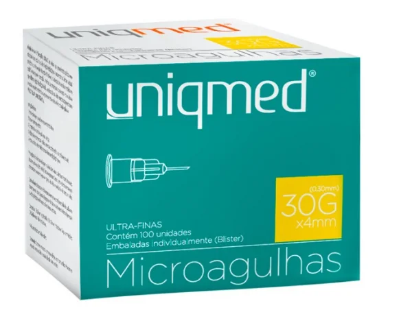 Microagulhas DescartÁVel 30x4 C100 30gx4mm - Uniqmed