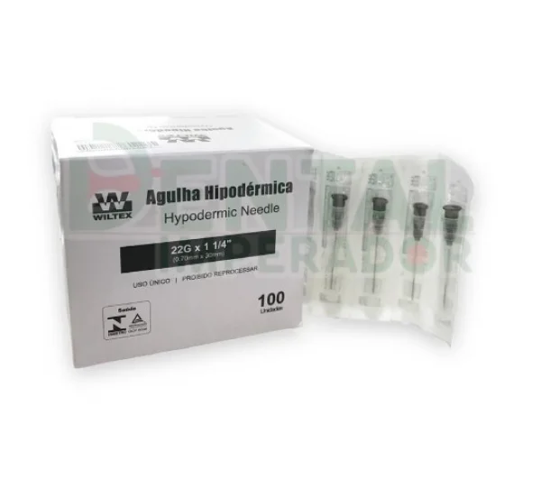 Agulha DescartÁVel 22g C/100 Unidade - Wiltex