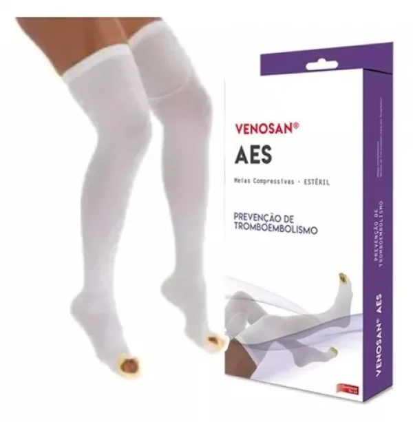 Meia De CompressÃO Aes Ad 3/4 18mmhg Grande Branco PÉ Aberto - Venosan
