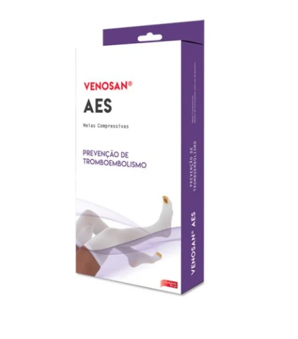 Meia De CompressÃO Aes Adulto 3/4 18mmhg Pequeno Branco PÉ Aberto - Venosan