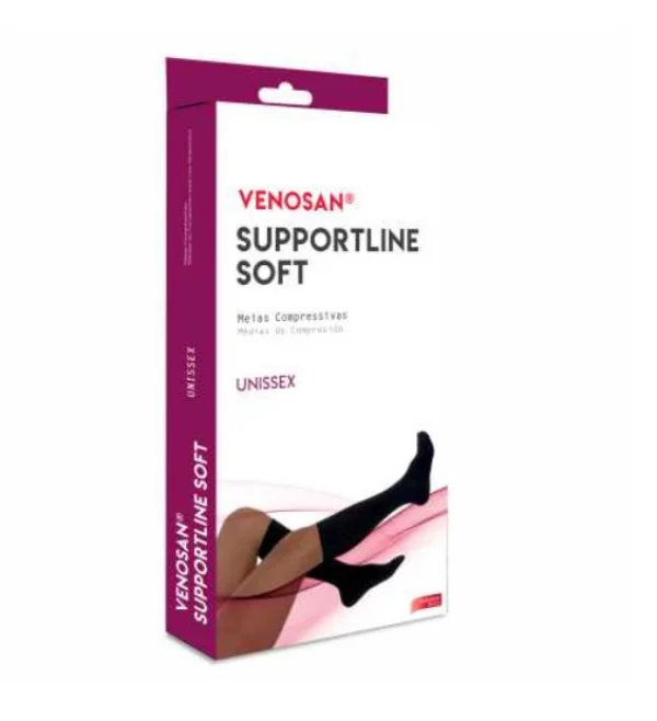 Meia De Leve CompressO Supportline Ad 3/4 18 - 22mmhg M Preto P Fechado - Venosan