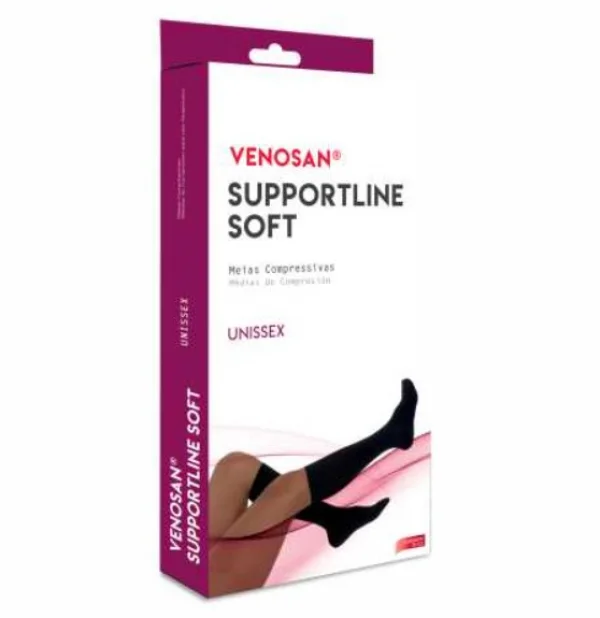 Meia De Leve CompressÃO Supportline Ad 3/4 18-22mmhg P Preto PÉ Fechado - Venosan