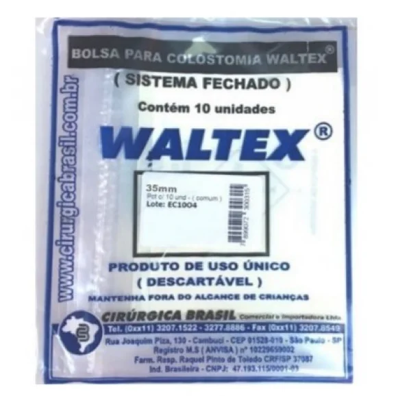 Bolsa Para Colostomia 35mm Pct C/ 10 Unid. DescartÁVel (Sistema Fechado)