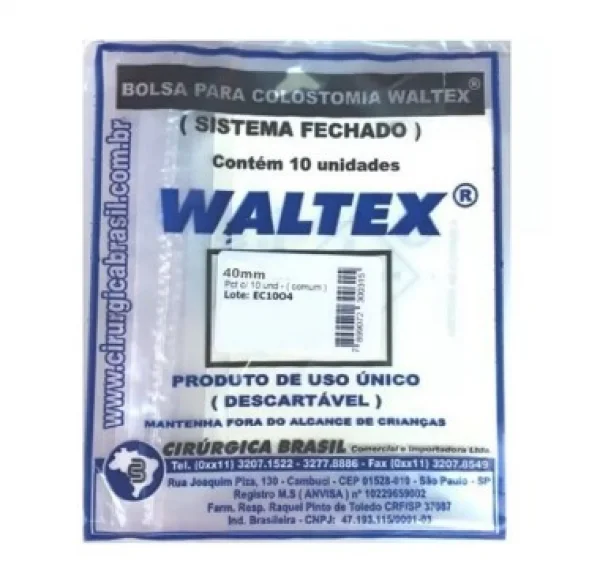 Bolsa Para Colostomia 40mm Pct C/ 10 Unid. DescartÁVel (Sistema Fechado)