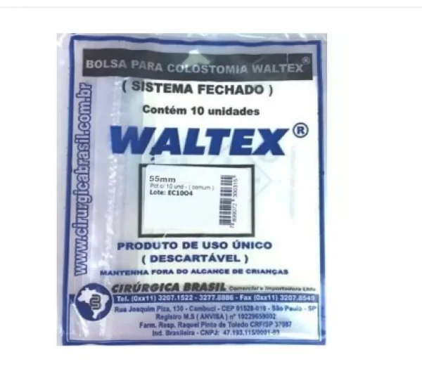 Bolsa Para Colostomia 55mm Pct C/ 10 Unid. DescartÁVel (Sistema Fechado)