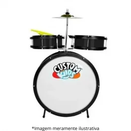 BATERIA INFANTIL CKDM 3 PRETA CUSTOM KIDS