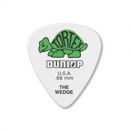 PALHETA TORTEX WEDGE 0,88MM BRANCO/VERDE DUNLOP