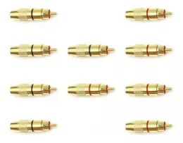 Plug Rca Dourado Preto/verm Generico