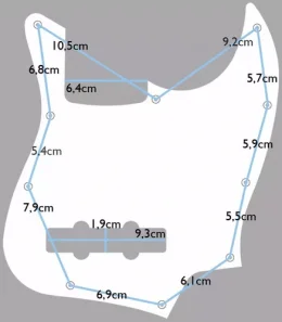 ESCUDO JAZZ BASS SX PRETO 4 C 10 FUROS HANDMADE