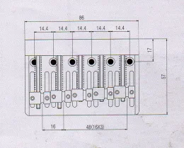 Ponte Baixo 5 Cordas 16mm Bb035cr Ewa