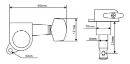Tarraxa Guitarra 6 Em Linha Preta Condor