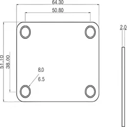 NECK PLATE PARA GUITARRA STRATO - CADA
