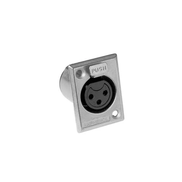 Plug Xlr Macho Painel Chassis Prata Ac3mmp Amphenol