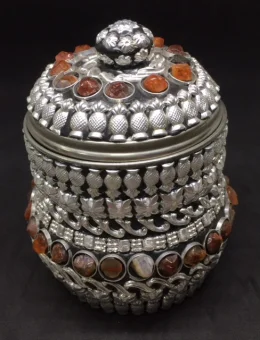 Porta Objetos de Metal Com Pedras