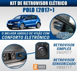 Kit Retrovisor Elétrico Sensorizado ( Tilt Down ) Fiat Novo Uno
