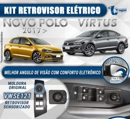 Kit Retrovisor Elétrico Sensorizado ( Tilt Down ) Fiat Novo Uno