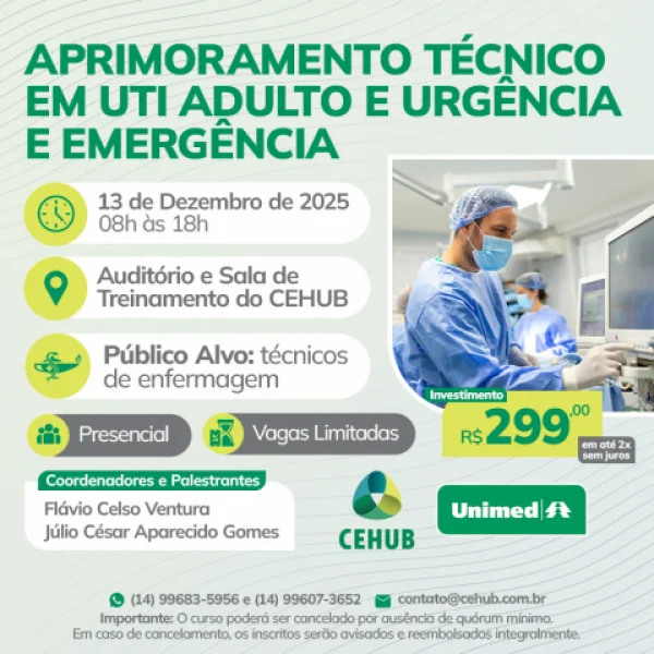 13/12/2025- APRIMORAMENTO TCNICO EM URGNCIA E EMERGNCIA E UTI ADULTO -  TCNICOS DE ENFERMAGEM