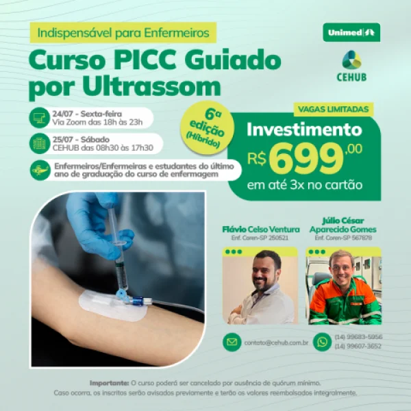 6� EDI��O - CURSO PICC GUIADO POR ULTRASSOM - DIAS 24 E 25 DE JULHO DE 2026