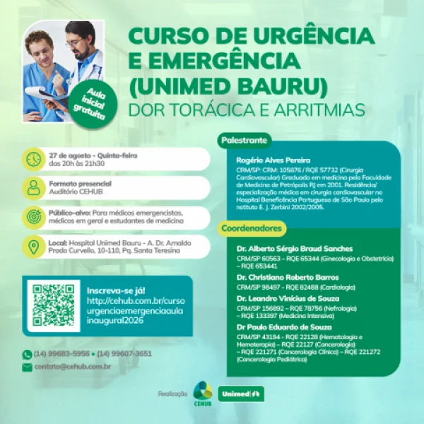 CURSO URG�NCIA E EMERG�NCIA  - AULA INAUGURAL:  DOR TOR�CICA E ARRITMIAS