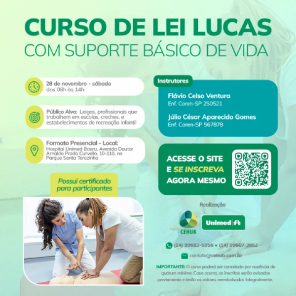 CURSO DE LEI LUCAS COM SUPORTE BÁSICO DE VIDA