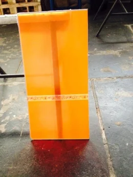 Chapa Acrilica Colorida Laranja Fluorescente 50cmx50cm Esp. 3,0mm