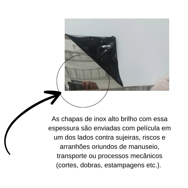 Chapa A�o Inox 430 Alto Brilho 1000x240mm Na Esp. De 0.5mm